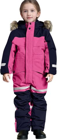 Snow Suit for Kids Bibs Snowsuit Boys Girls Overalls One Piece Ski Suits Warm Windbreak Waterproof Snowboarding Snowsuit in Kuwait