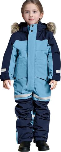 Snow Suit for Kids Bibs Snowsuit Boys Girls Overalls One Piece Ski Suits Warm Windbreak Waterproof Snowboarding Snowsuit in Kuwait