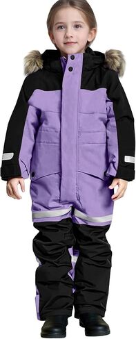 Snow Suit for Kids Bibs Snowsuit Boys Girls Overalls One Piece Ski Suits Warm Windbreak Waterproof Snowboarding Snowsuit in Kuwait