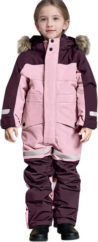 Snow Suit for Kids Bibs Snowsuit Boys Girls Overalls One Piece Ski Suits Warm Windbreak Waterproof Snowboarding Snowsuit in Kuwait