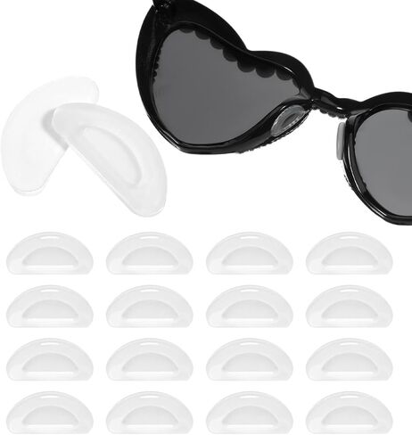 12 Pairs Eye Glasses Nose Pads Non Slip, Adhesive Prevent Nose Dents from Glasses for Eyeglasses & Sunglasses to Prevent Noses Dents & Sliding (Clear) in Saudi Arabia