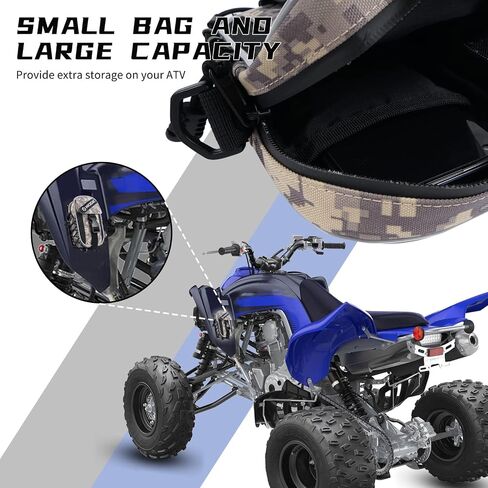 NICECNC ATV Fender Bag, Raptor 700 Dual-use Detachable Storage Gear Tool Bag with Strong Touch Fastener, Reflective Strip, No Drilling, Easy Installation, Compatible with Yamaha Raptor 700, Camo in Kuwait