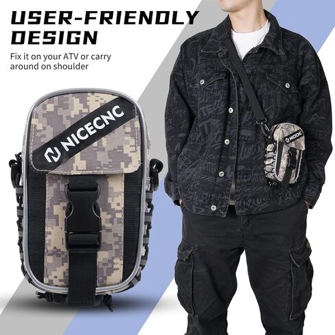 NICECNC ATV Fender Bag, Raptor 700 Dual-use Detachable Storage Gear Tool Bag with Strong Touch Fastener, Reflective Strip, No Drilling, Easy Installation, Compatible with Yamaha Raptor 700, Camo in Kuwait