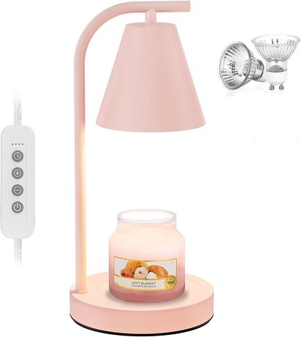 Hong-in Candle Warmer Lamp with Timer & Dimmable, Cozy Birthday Gift for Women Mom, Modern Home Decor House Warming Gifts Wax Melt Warmer for Jar Candles with 2 Bulbs (Black) in Saudi Arabia