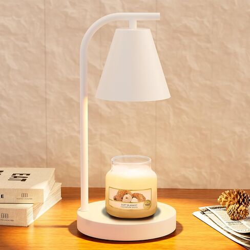 Hong-in Candle Warmer Lamp with Timer & Dimmable, Cozy Birthday Gift for Women Mom, Modern Home Decor House Warming Gifts Wax Melt Warmer for Jar Candles with 2 Bulbs (Black) in Saudi Arabia