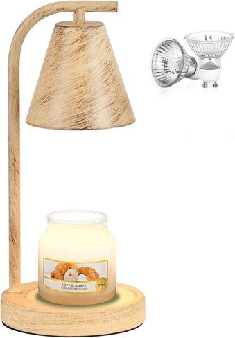 Hong-in Candle Warmer Lamp with Timer & Dimmable, Cozy Birthday Gift for Women Mom, Modern Home Decor House Warming Gifts Wax Melt Warmer for Jar Candles with 2 Bulbs (Black) in Saudi Arabia