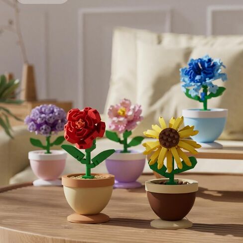 1 Piece Pink Carnations Potted Ornament, Hand-Assembled Botanical Decor, for Home Office Desk Shelf Decoration in Kuwait