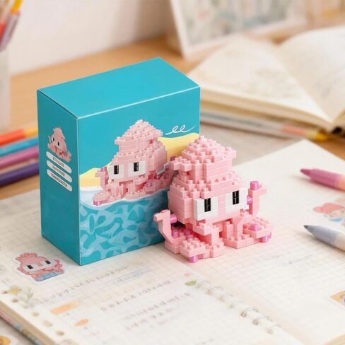 1PCS Octopus Hand-Assembled Figurine, Cute Marine Animal Desk Decor, Ocean Theme Collectible Statue for Home Office Shelf in Kuwait