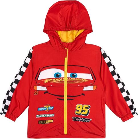 Disney Cars Lightning McQueen Toddler Boys Zip Up Cosplay Windbreaker Jacket Red 2T in Kuwait