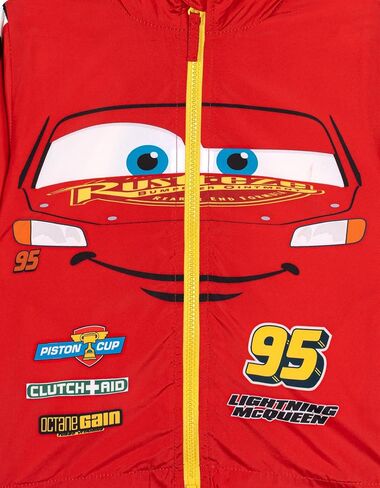 Disney Cars Lightning McQueen Toddler Boys Zip Up Cosplay Windbreaker Jacket Red 2T in Kuwait