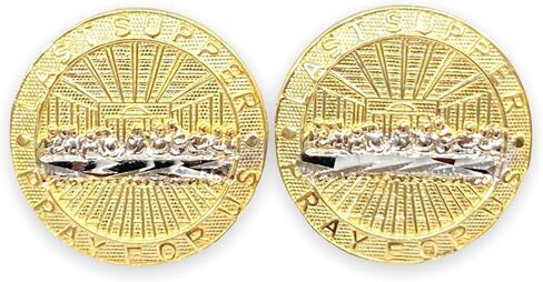 أقراط مرصعة بقطر 15 ملم من الماس على شكل صلاة العشاء الأخير من الذهب الأصفر الحقيقي عيار 10 قيراط SG5015 in Kuwait