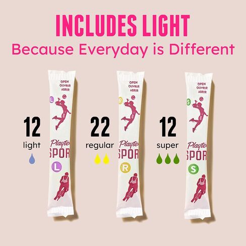 Playtex Sport Tampons Multipack, Light/Regular/Super Absorbency, 46ct in Kuwait