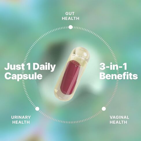 Evvy Women's 3-in-1 Complete Probiotic I Daily Probiotic Supplement to Reduce Bloating I Supports Gut, Urinary & Vaginal Health | Includes Vaginal Probiotics for Feminine Care | 30 Day Supply in Kuwait