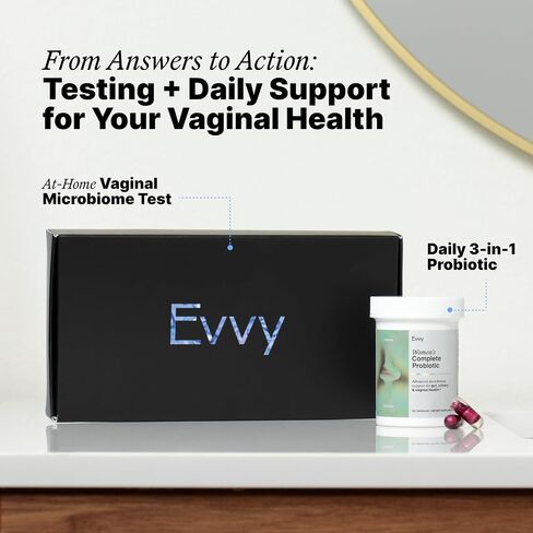 Evvy Women's 3-in-1 Complete Probiotic I Daily Probiotic Supplement to Reduce Bloating I Supports Gut, Urinary & Vaginal Health | Includes Vaginal Probiotics for Feminine Care | 30 Day Supply in Kuwait