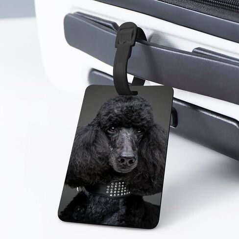 Adorable Black Poodle Luggage Tag Holder Cute Baggage Tags Suitcase Lables for Travel in Saudi Arabia