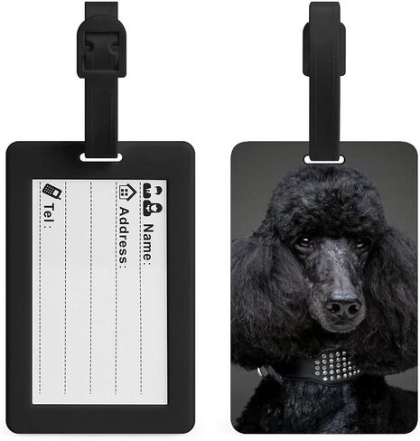 Adorable Black Poodle Luggage Tag Holder Cute Baggage Tags Suitcase Lables for Travel in Saudi Arabia