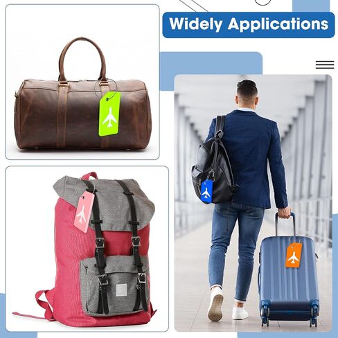 Sweetude 30 قطعة من علامات الأمتعة المصنوعة من السيليكون لحقائب السفر، علامة حقيبة السفر للأمتعة، مكان سريع لحقيبة الأمتعة، معرف الأمتعة لحقيبة السفر مع بطاقة الاسم وحلقة من الفولاذ المقاوم للصدأ (متعددة الألوان) in Kuwait