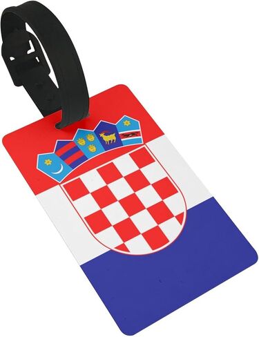 Republic of Croatia Flag Luggage Tag.PVC Single Sided Full Print with Detachable Wristband for Suitcase in Kuwait