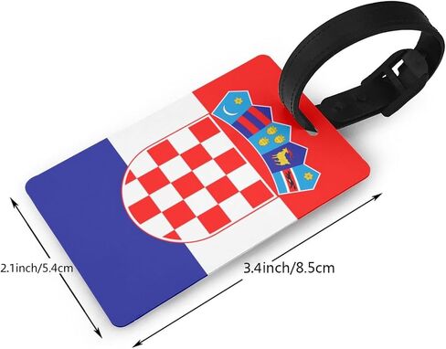 Republic of Croatia Flag Luggage Tag.PVC Single Sided Full Print with Detachable Wristband for Suitcase in Kuwait