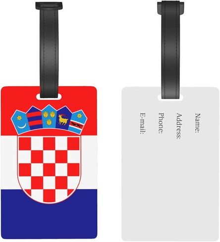 Republic of Croatia Flag Luggage Tag.PVC Single Sided Full Print with Detachable Wristband for Suitcase in Kuwait