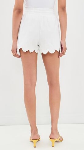 MOON RIVER Women's Scallop Floral Embroidered Shorts in Kuwait
