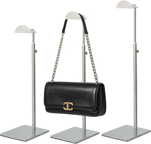 Purse Display Stand 3PCS Handbag Stands Metal Bag Organizer Stainless Steel Hanging Hook Stands Adjustable Height Home Store Boutique Counter Vendors More Thickened Base in Saudi Arabia