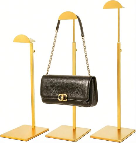 Purse Display Stand 3PCS Handbag Stands Metal Bag Organizer Stainless Steel Hanging Hook Stands Adjustable Height Home Store Boutique Counter Vendors More Thickened Base in Saudi Arabia