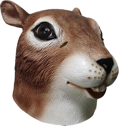 Squirrel Headgear Animal Cosplay Squirrel Latex Hood Mask, Halloween Cosplay Costume Mask Props, Adult in Saudi Arabia