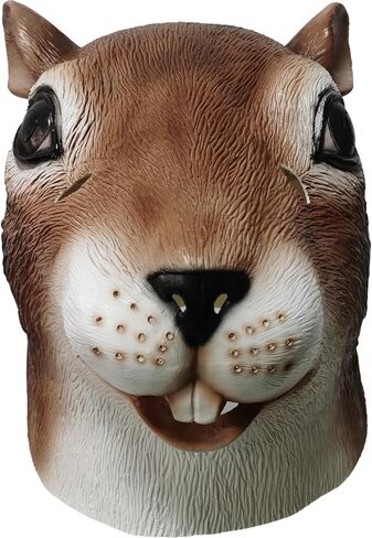 Squirrel Headgear Animal Cosplay Squirrel Latex Hood Mask, Halloween Cosplay Costume Mask Props, Adult in Saudi Arabia