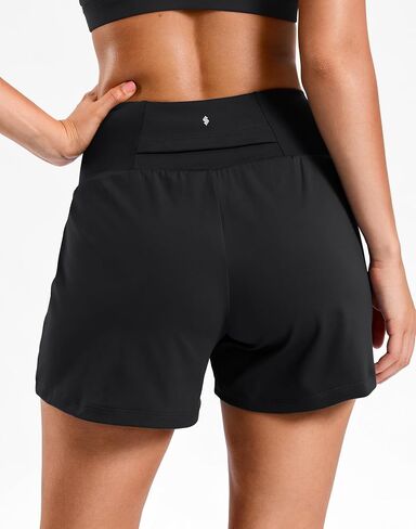 Soothfeel Running Athletic Shorts for Women 5" High Waisted Stretchy Hiking Workout Gym Shorts No Liner with Pockets in Kuwait
