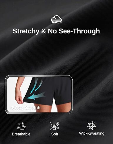 Soothfeel Running Athletic Shorts for Women 5" High Waisted Stretchy Hiking Workout Gym Shorts No Liner with Pockets in Kuwait