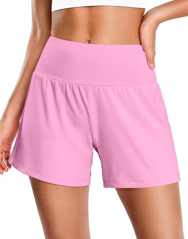 Soothfeel Running Athletic Shorts for Women 5" High Waisted Stretchy Hiking Workout Gym Shorts No Liner with Pockets in Kuwait