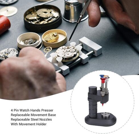 4 Pin Watch Hands Presser, Aluminum Alloy Watch Hand Repair Installation Tool for Watchmakers and Repair Shops in Kuwait