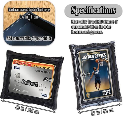 2 Pcs Small Shadow Box Frame (Mat Opening 2.5"x3.5") Display Cases Memory Keepsake Box 3D Picture Pin Badge Medal Coin Butterfly Specimen DIY Trading Card Magnetic Frame (Black) in Kuwait
