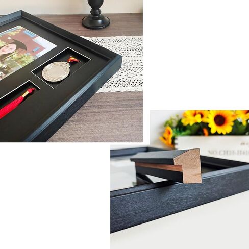 2026 Picture Frame Shadow Box,16.9"X16.9"Graduation Tassel Frame,8X10 Graduation Picture Frame,Wooden Medal Display with Personalized Signaturefor,High Definition Glass,Black. in Saudi Arabia
