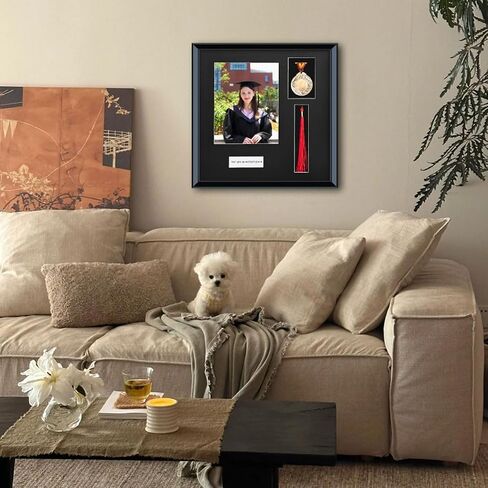 2026 Picture Frame Shadow Box,16.9"X16.9"Graduation Tassel Frame,8X10 Graduation Picture Frame,Wooden Medal Display with Personalized Signaturefor,High Definition Glass,Black. in Saudi Arabia