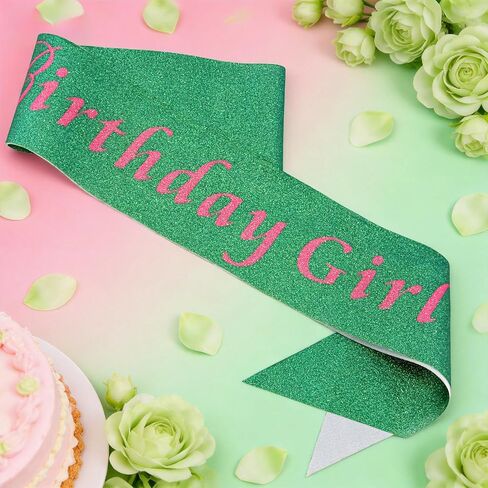Aprince Wicked Birthday Decorations Pink and Green Birthday Girl Sash Witch Themed Party Favor Supplies for Women Glitter Sweet 16 18th 21st Gifts in Saudi Arabia