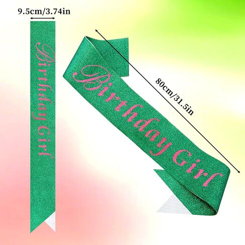 Aprince Wicked Birthday Decorations Pink and Green Birthday Girl Sash Witch Themed Party Favor Supplies for Women Glitter Sweet 16 18th 21st Gifts in Saudi Arabia
