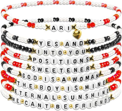 Ariana Merch Bracelet for Fans, 9PCS Stretch Bracelets Fan Gifts Concert Jewelry Accessory for Arianators Daily Outfit Birthday Gift for Women in Kuwait