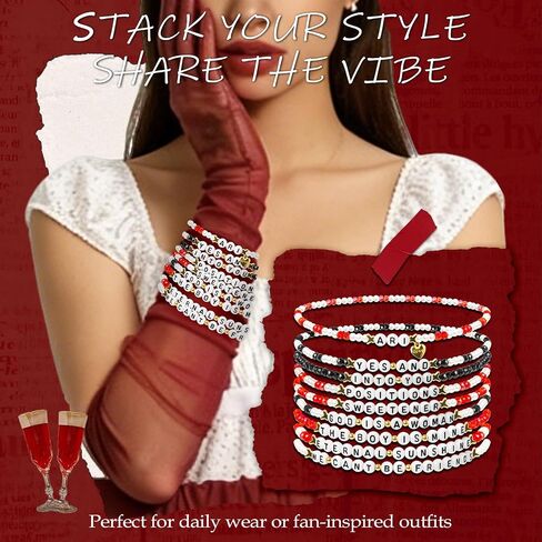 Ariana Merch Bracelet for Fans, 9PCS Stretch Bracelets Fan Gifts Concert Jewelry Accessory for Arianators Daily Outfit Birthday Gift for Women in Kuwait