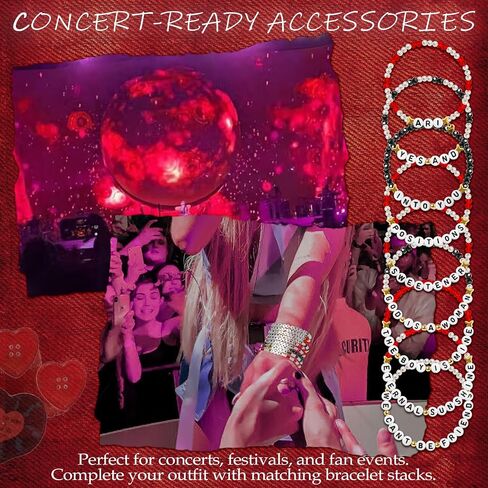Ariana Merch Bracelet for Fans, 9PCS Stretch Bracelets Fan Gifts Concert Jewelry Accessory for Arianators Daily Outfit Birthday Gift for Women in Kuwait