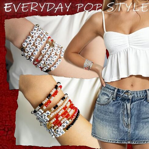 Ariana Merch Bracelet for Fans, 9PCS Stretch Bracelets Fan Gifts Concert Jewelry Accessory for Arianators Daily Outfit Birthday Gift for Women in Kuwait
