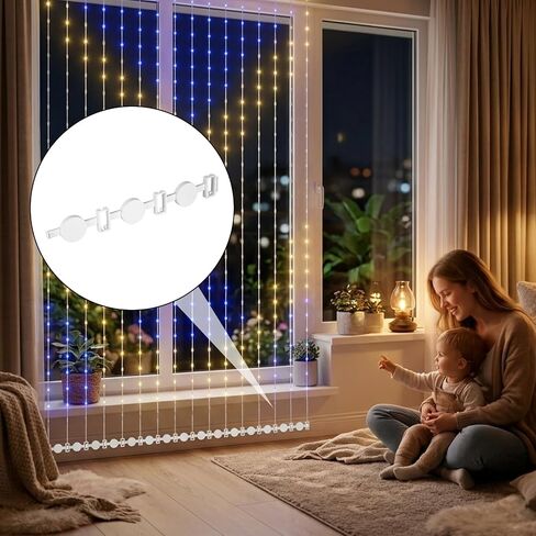 10Pcs Weighted Spacers Compatible with Govee smart Curtain Lights PRO Spacing 55mm - Compatible Curtain Light Spacer Clips to Prevent Tangling & Keep LEDs Straight in Kuwait
