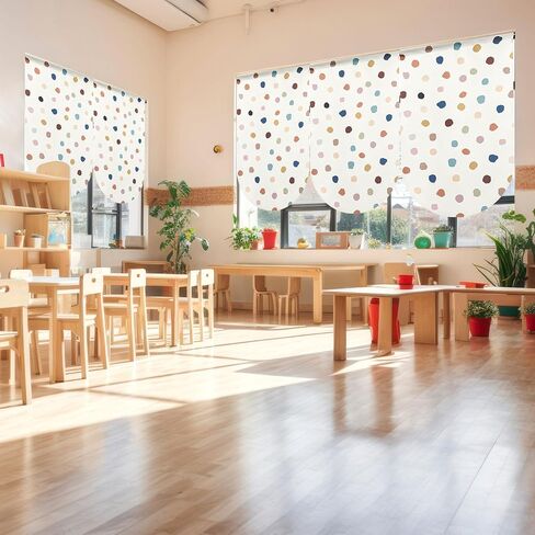 6 Pcs Boho Classroom Curtains Boho Dots Back to Classroom Curtains Decorations for School Classroom Kindergarten Playroom Primary Daycare Bedroom Living Room (36" X 24") in Saudi Arabia
