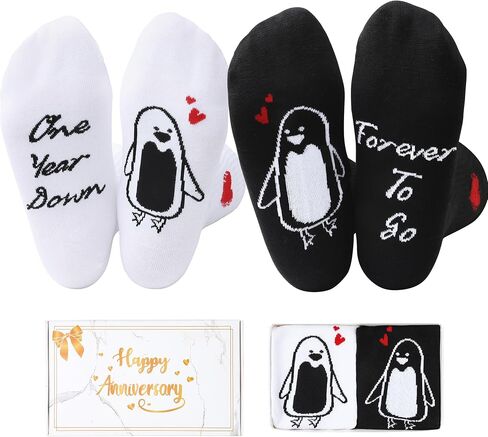 1 Year Anniversary Couple Gift – Couple Socks with 1st Anniversary Card & Gift Box for Couples,Him,Her,Husband,Wife in Saudi Arabia