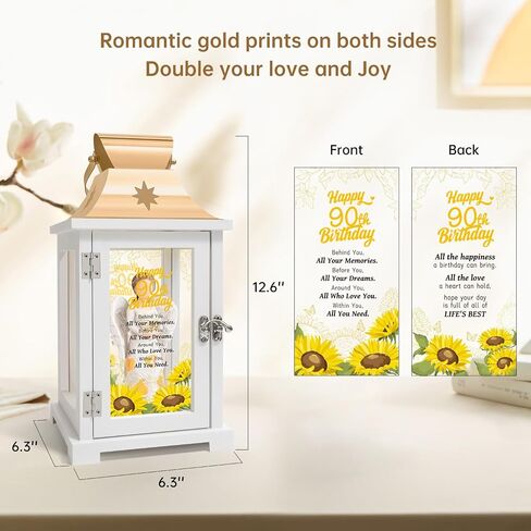 90th Birthday Gifts for Women, Unique 90 Year Old Birthday Gifts Lanter for Women, Mom, Mother in Law, Daughter in Law, Sister, Friends in Saudi Arabia