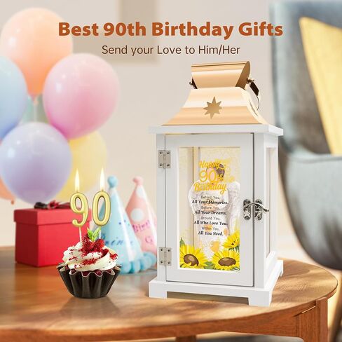 90th Birthday Gifts for Women, Unique 90 Year Old Birthday Gifts Lanter for Women, Mom, Mother in Law, Daughter in Law, Sister, Friends in Saudi Arabia