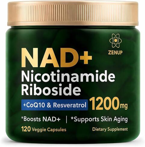 NAD Supplement Nicotinamide Riboside Malate with CoQ10, Trans-Resveratrol & Quercetin, 1200mg Per Serving, Daily Supplement Formula, 120 Veggie Capsules, 60 Servings in Saudi Arabia