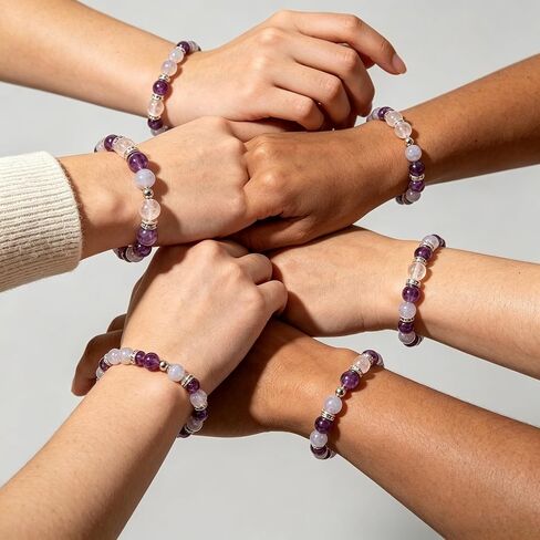 Menopause Bracelet for Women - Natural Crystal Elastic Bracelet, Hot Flashes & Anxiety Relief, Calming Balance Bracelet for Menopause's Support, Hormone Balance Jewelry Gift for Her in Kuwait