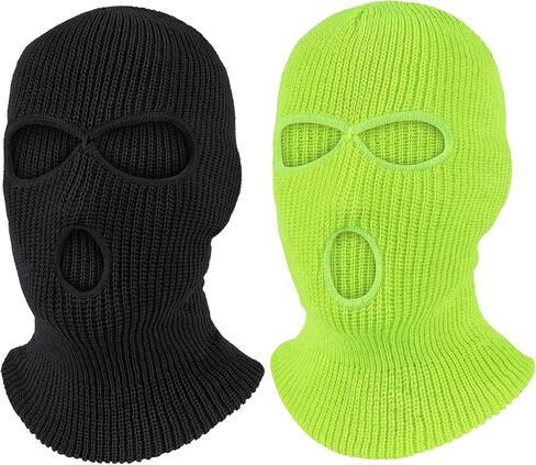 Pukavt 2 Pack 3 Hole Winter Knitted Mask, Full Face Cover Ski Mask Warm Balaclava for Skiing, Motorcycle, Snowboard in Saudi Arabia